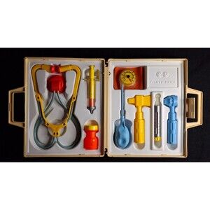 Fisher Price Medical Kit Vintage 1977 Doctor Kit Nurse Kit with Case